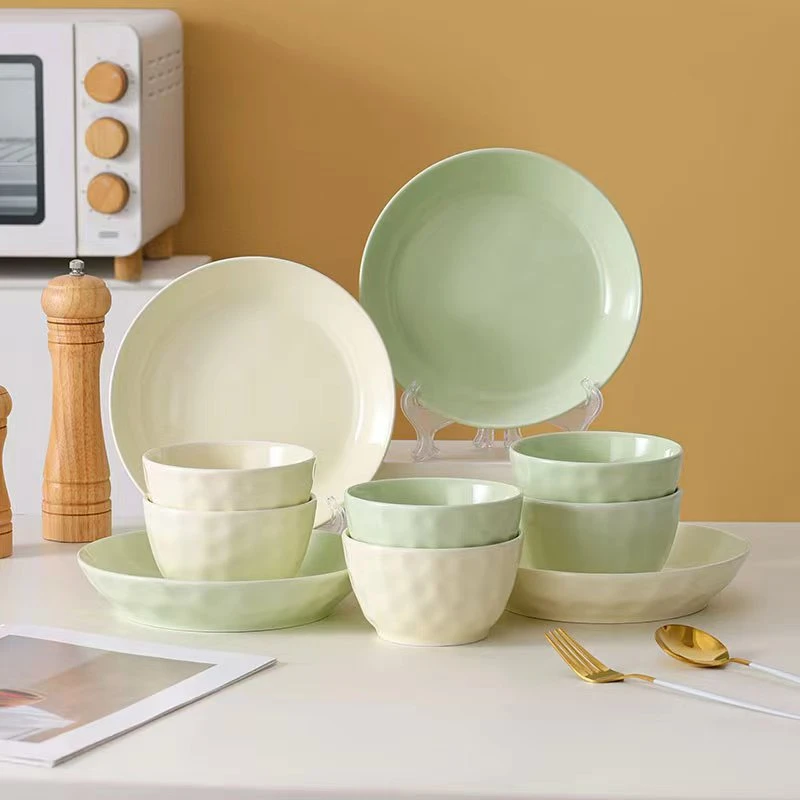 芬利兰釉下彩石纹碗盘套装餐具陶瓷家用10件套-1