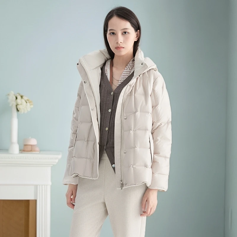 DEZOEE/迪索怡【柔和杏韵】百搭温柔羽绒服时尚休闲保暖纯色羽绒服
