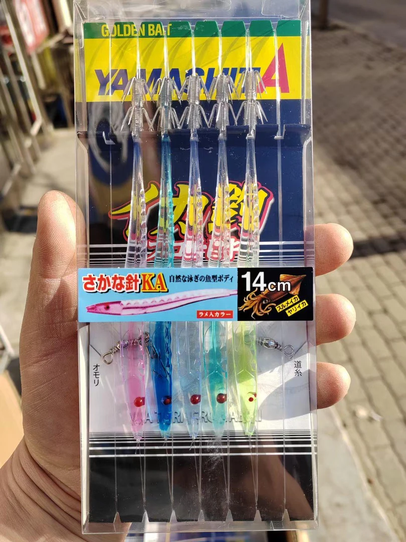 日本山下鱿鱼针5本串钩到货  ​针长14CM​主线6号​子线5号