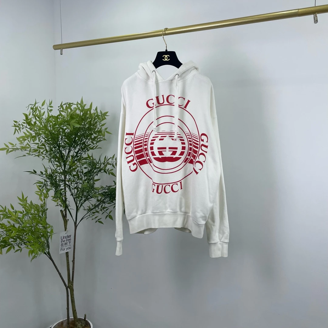 Gucci 古驰 大logo连帽卫衣 XS码/95新 轻微污渍/无配件 YM0965