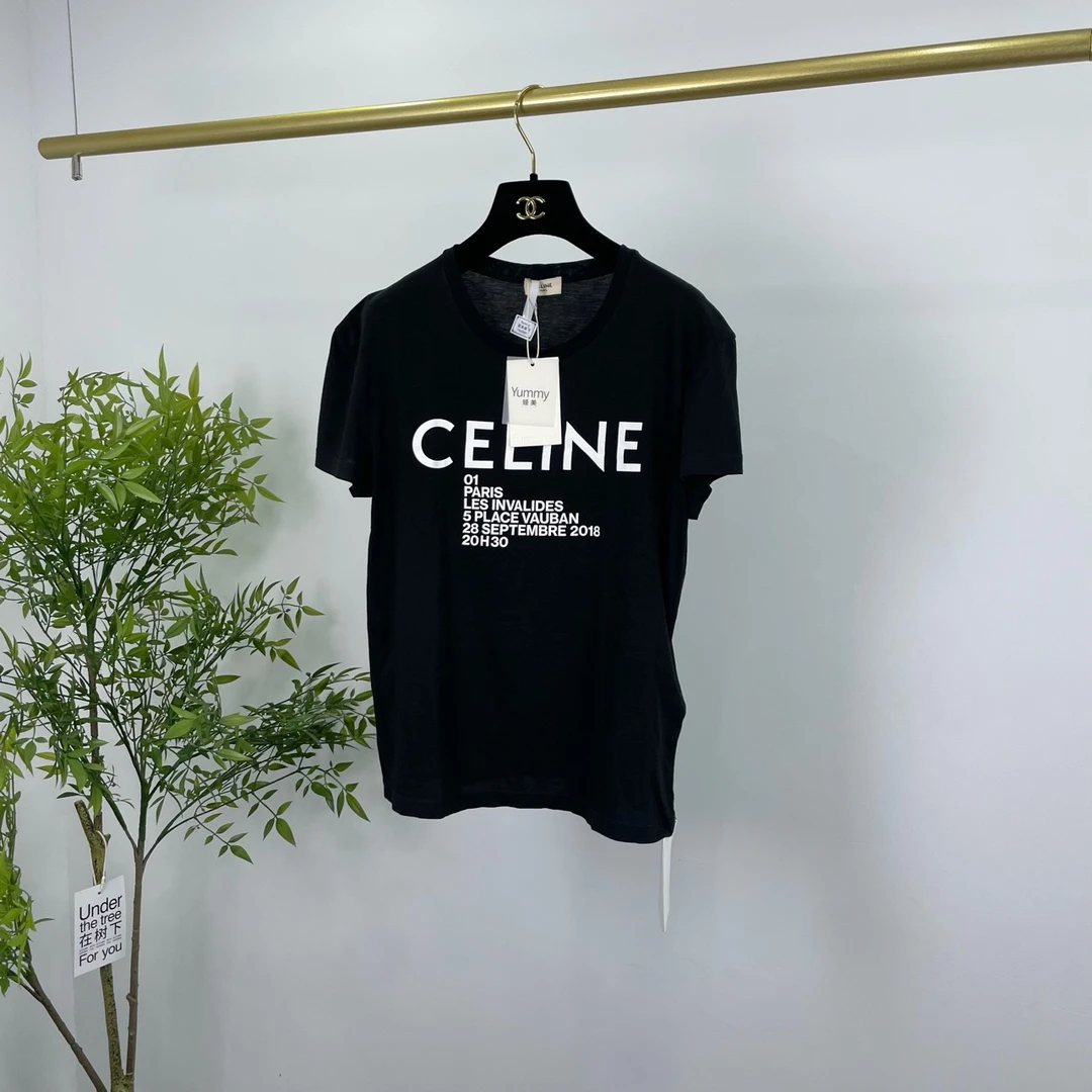 Celine 赛琳 标语logo短袖T恤 M码/99新/吊牌 YM0687