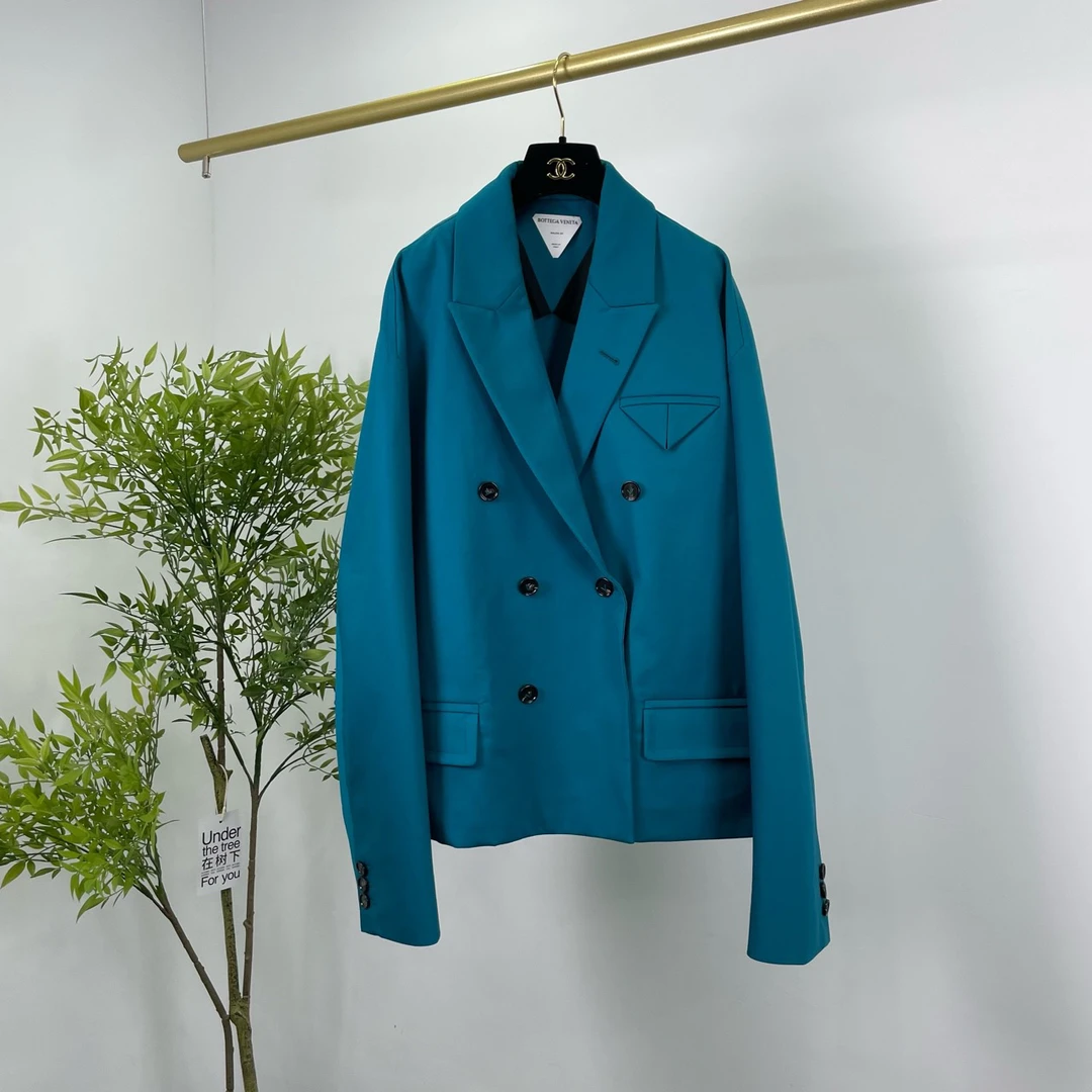 Bottega Veneta BV 葆蝶家 湖水绿倒三角西服外套 46码/98新/无配