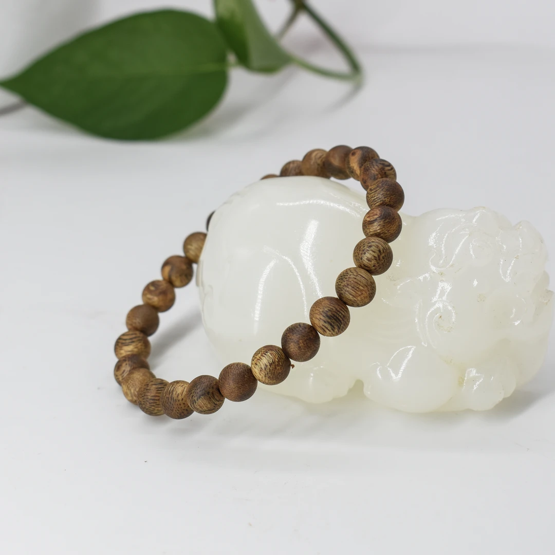 沉香【新人必入】绿奇楠0.6圆珠单圈沉香手串清香淡雅多样性发一