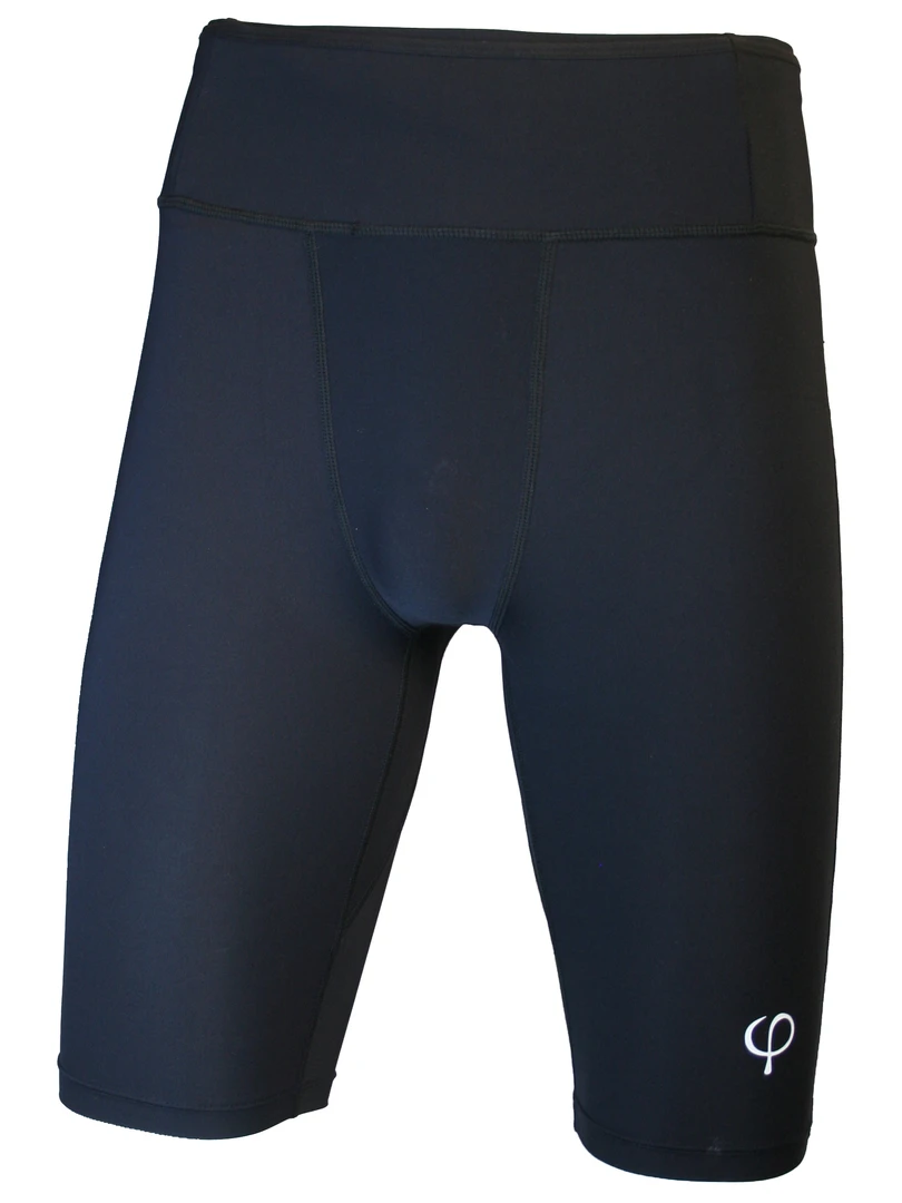 驰跑男款跑步运动五分弹力高腰紧身裤速干带腰包锦氨纶防走光外穿