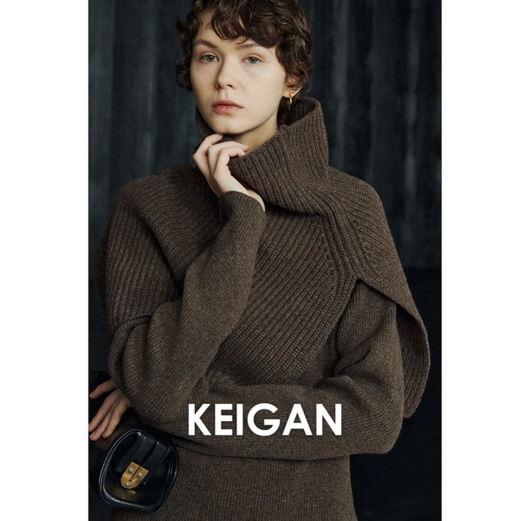 【冬日伴侣】@100%超细美利奴羊毛高领开叉多穿法披肩大围脖