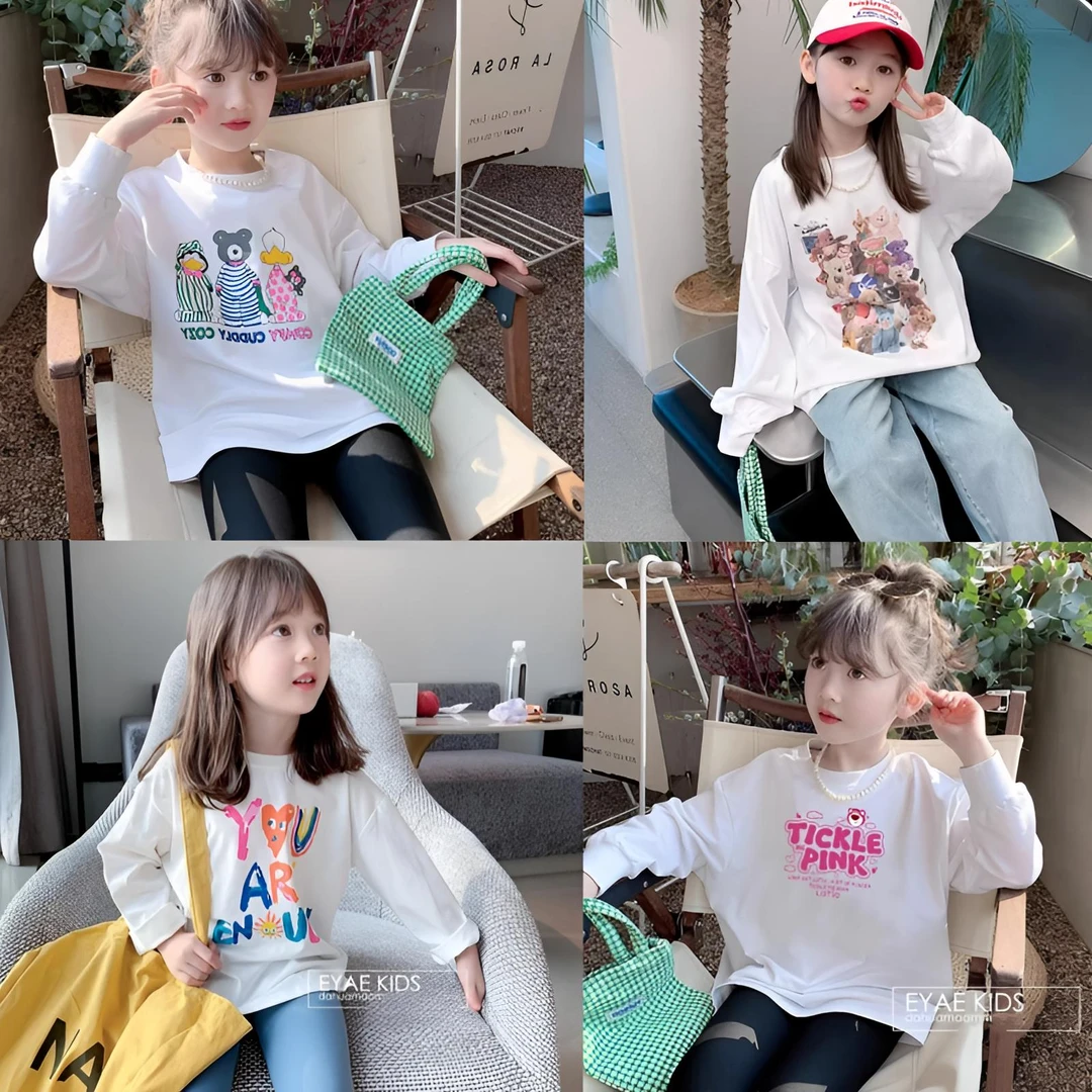 【纯棉 多款可选】女童长袖T恤2024新款儿童秋装打底衫女宝宝