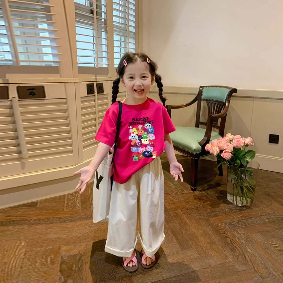 【100%纯棉】女童短袖T恤2025新款夏装儿童卡通上衣小女孩潮t女宝宝