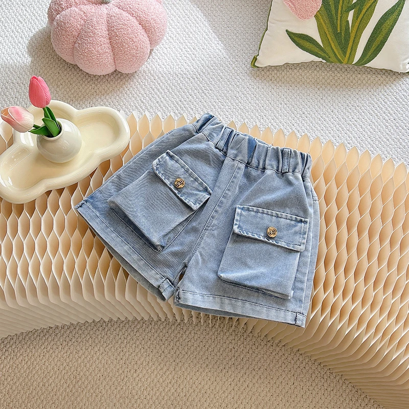 女童夏季牛仔短裤新款宝宝夏装韩版洋气儿童薄款休闲裤女孩外穿潮