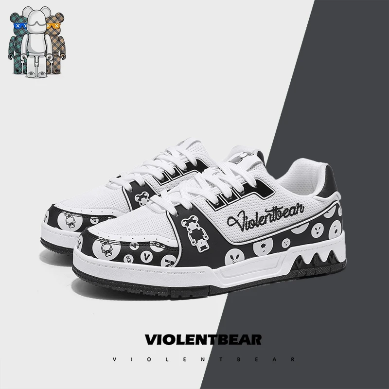 VIOLENTBEAR/暴力熊潮流网面男鞋轻奢时尚女鞋情侣休闲板鞋6688
