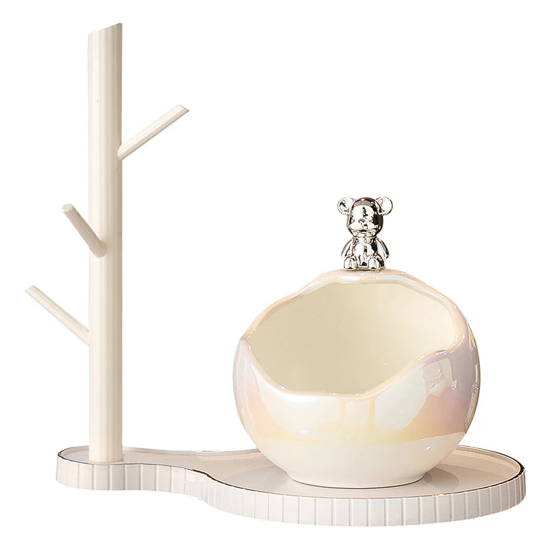 暴力熊装饰品置物架放玄关门口入户收纳客厅摆件钥匙轻奢高档