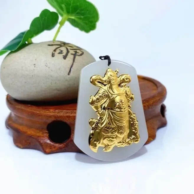 999 足金 古法鎏金 义薄云天关二爷挂件（一物一证）