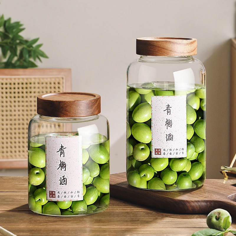 高档无铅青梅泡酒瓶玻璃家用密封泡酒罐专用空瓶酿酒瓶酒桶果酒坛