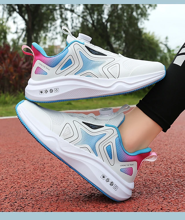 迪迈希旋钮款休闲运动透气专业跑鞋