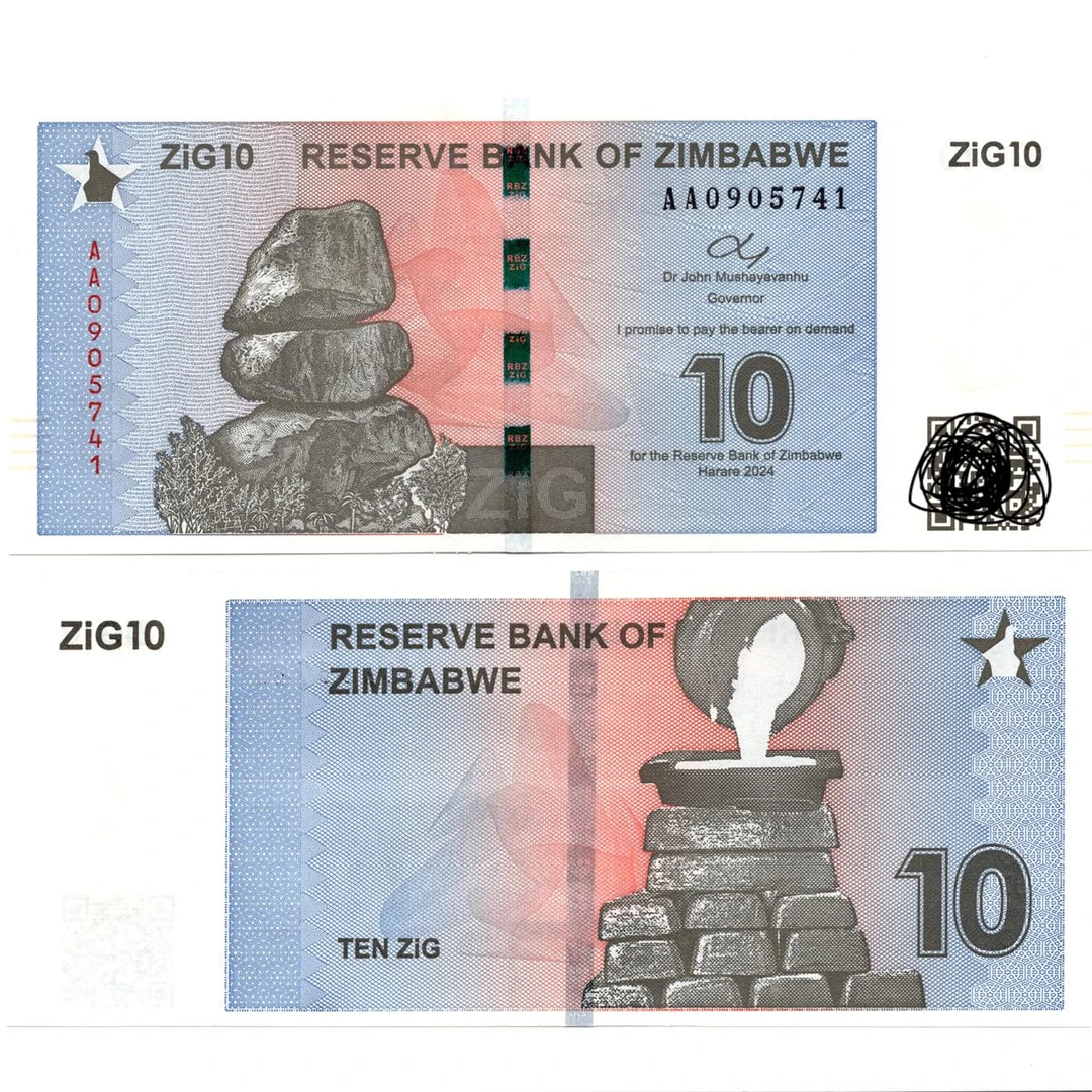 津巴布韦10金2024年全新UNC纸币老纸钞外国钱币收藏