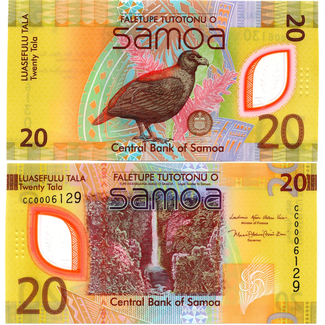 塑料钞首发CC冠萨摩亚20塔拉全新UNC纸币老纸钞外国钱币收藏