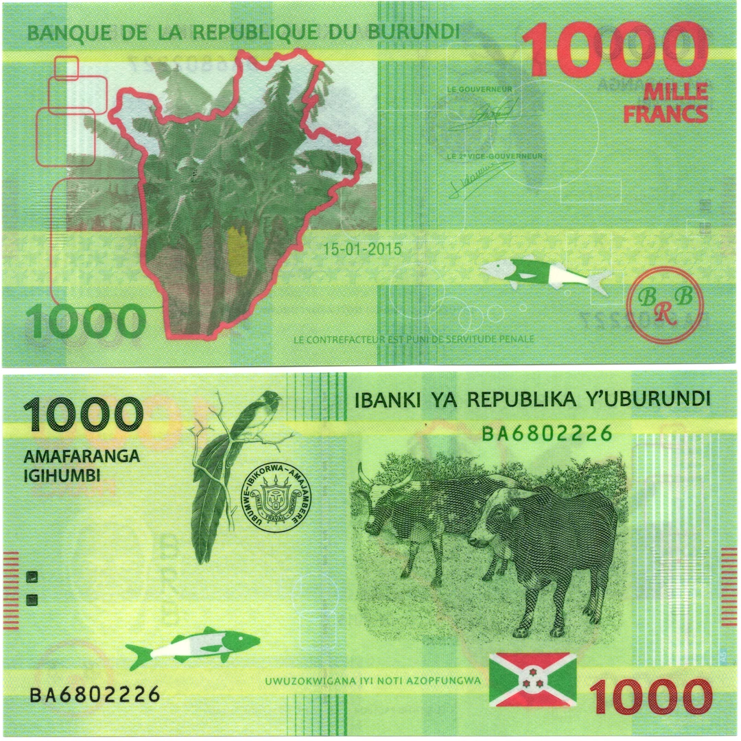 布隆迪1000法郎全新UNC纸币老纸钞外国钱币收藏