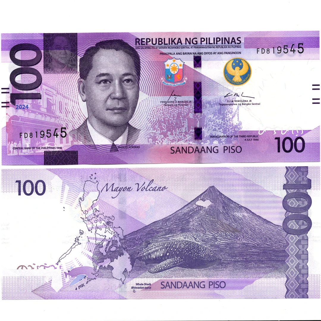 菲律宾100比索全新UNC纸币老纸钞外国钱币收藏