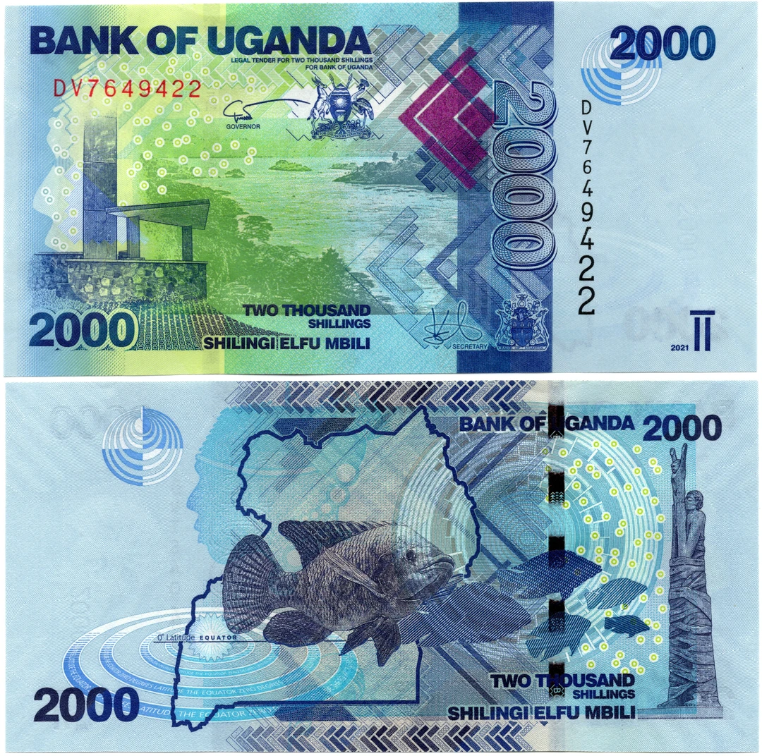 乌干达2000先令全新UNC纸币老纸钞外国钱币收藏