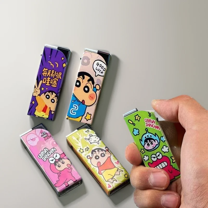 送男友礼物可充气蜡笔小新高颜值网红爆款送男蓝焰直冲防风打火机