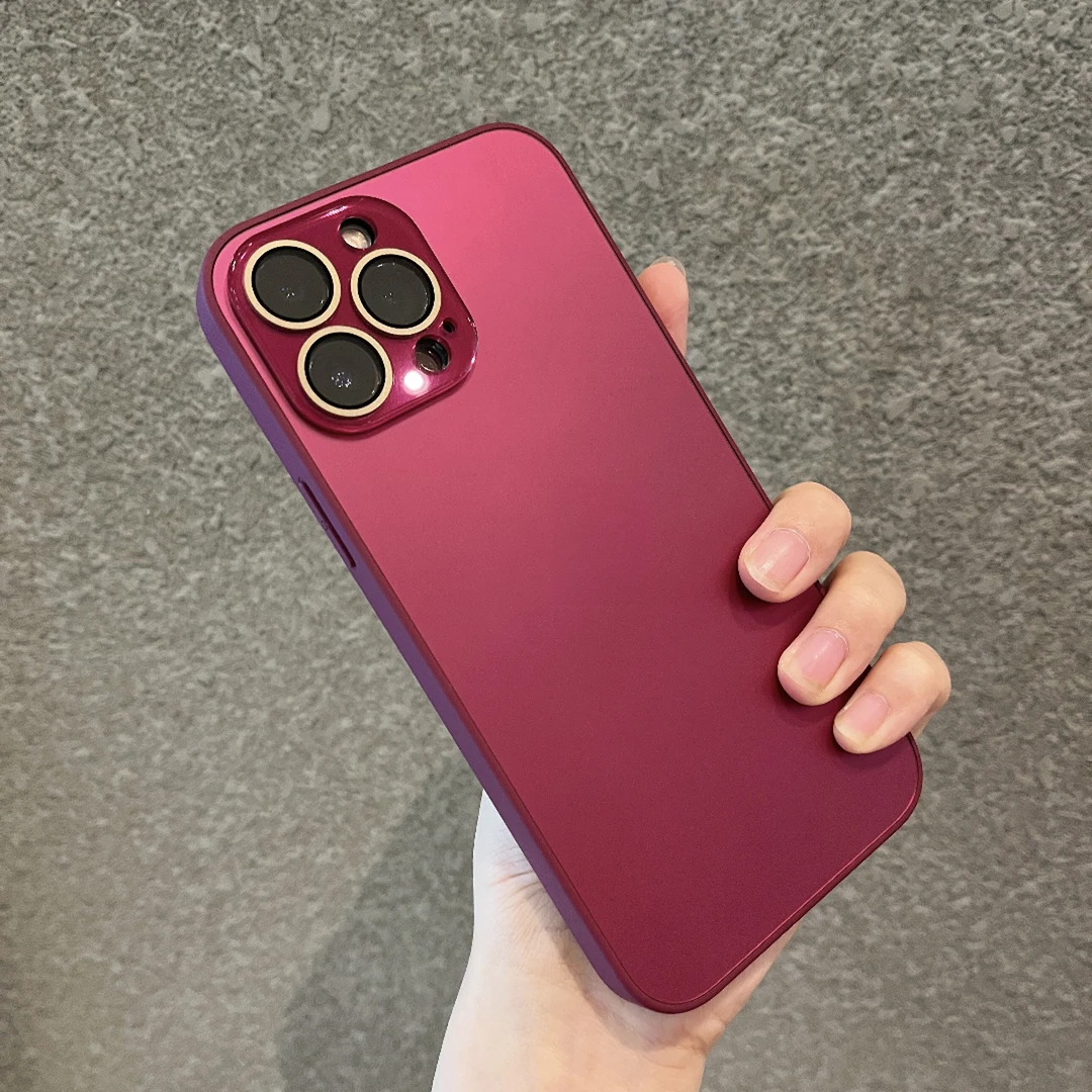镜头全包苹果14pro手机壳Iphone13pro直边11简约12奢华14plus磨砂
