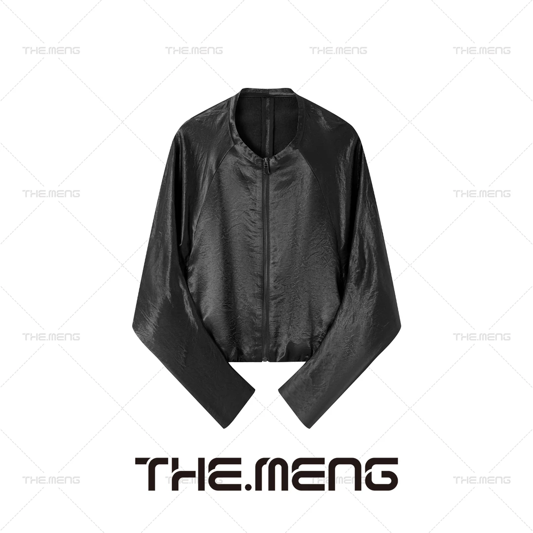 THE MENG【香韵】100醋酸收腰拉链通勤风短款外套#M241A078