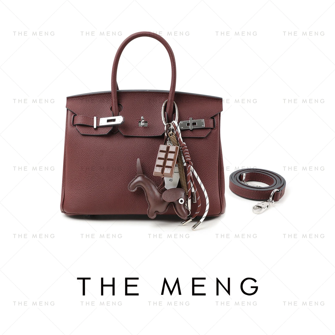 THE MENG【搭配单品】头层牛皮荔枝纹手工定制手提包#M243S0004