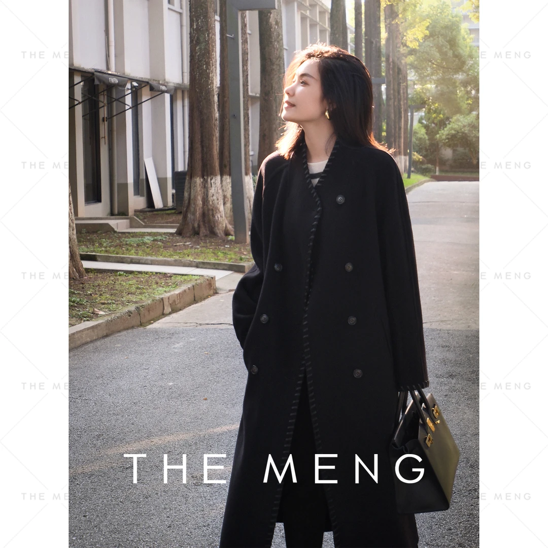 THE MENG【雪海】王府阿拉善绵羊毛手工双面毛呢大衣#M234K0003