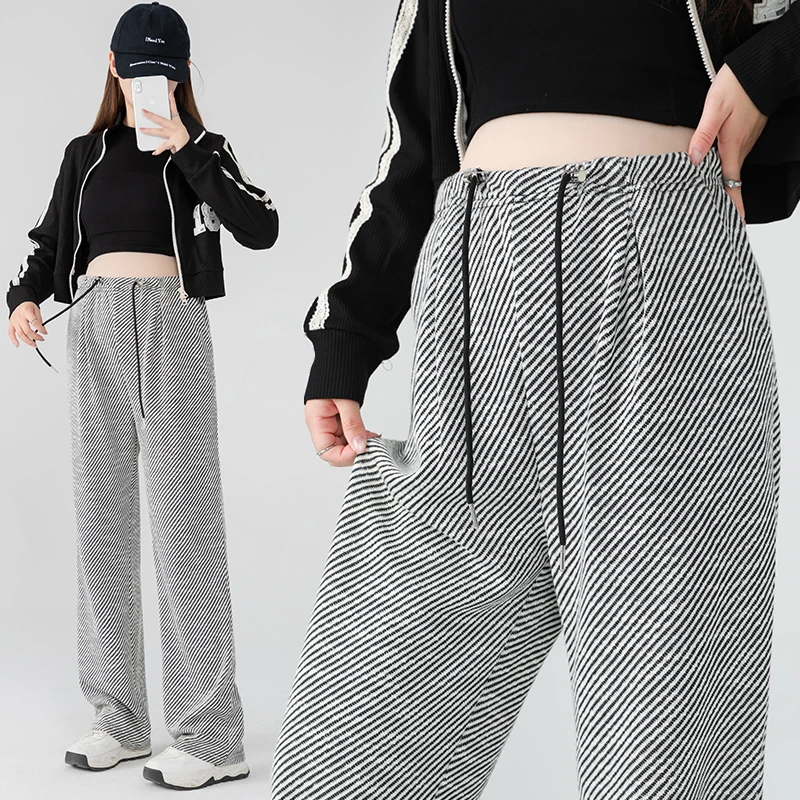 孕妇裤子2024新款秋季抽绳无托腹直筒裤外出休闲百搭阔腿裤春秋款
