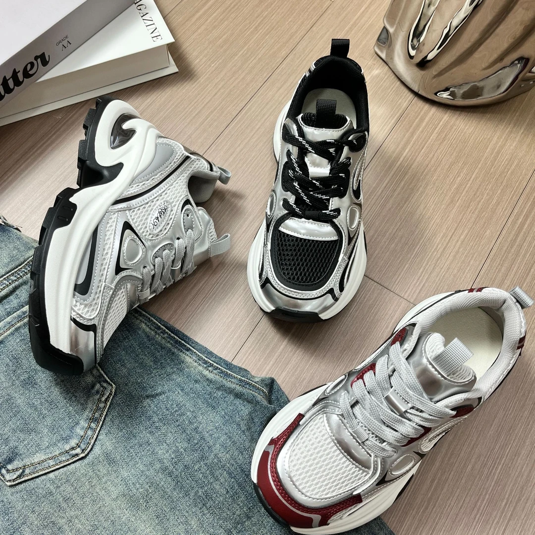 【清仓扣号800链接】春秋款时尚加绒百搭老爹鞋女24年透气休闲鞋冬