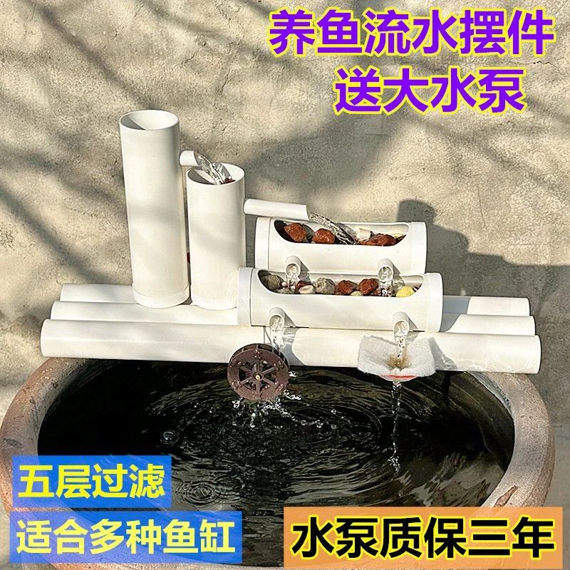 鱼缸过滤器循环系统家用免换水自动增氧静音泵三合一不插电流水器