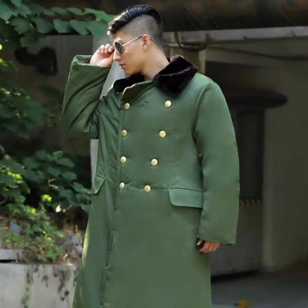 劳保军大衣男款长款军绿棉大衣挡风保暖加厚抗寒工作服冬季军大衣