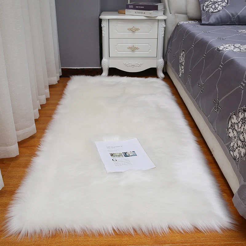 长毛绒地毯床边毯卧室客厅茶几橱窗飘窗垫白色加厚家用地垫