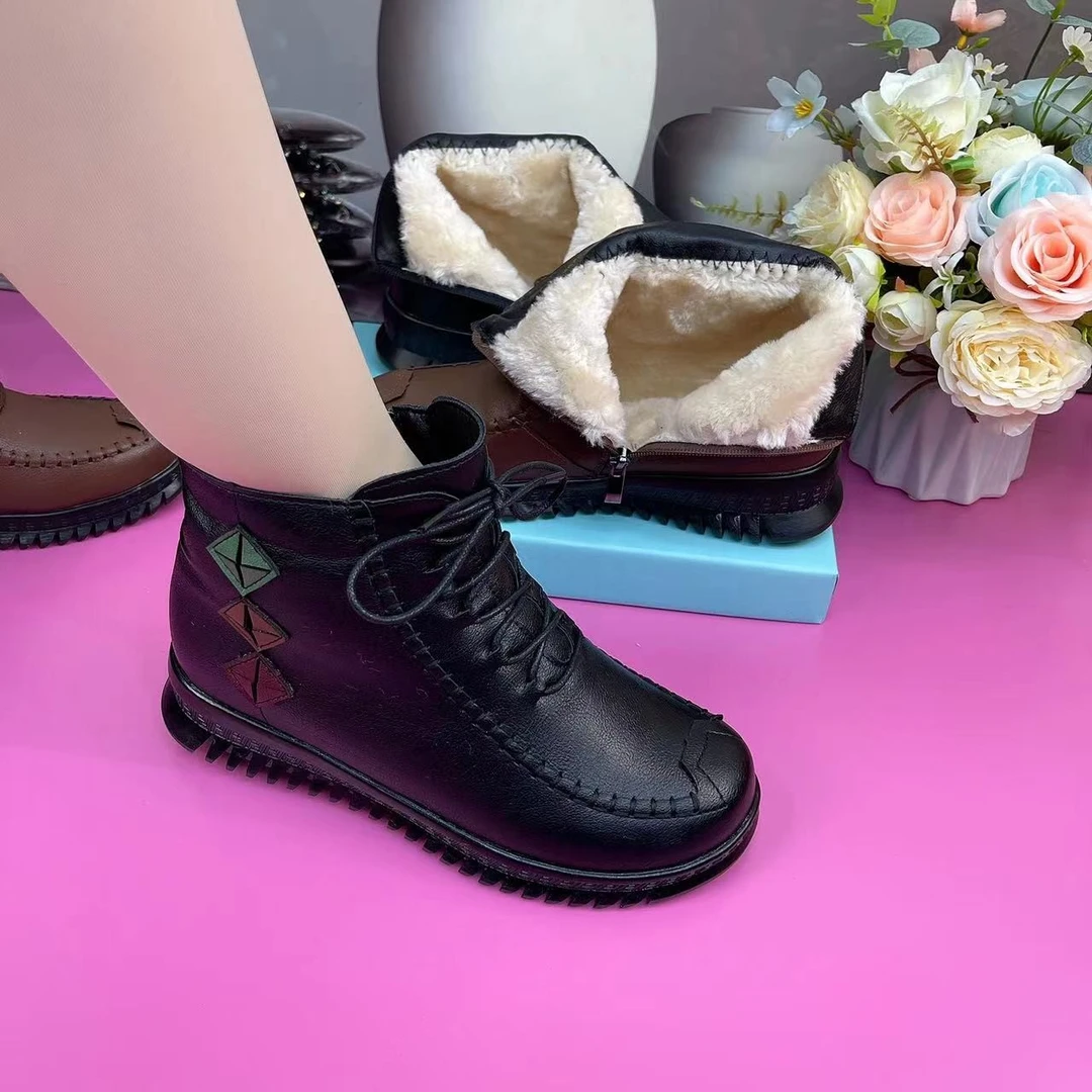 短靴防滑保暖软底休闲短靴2670