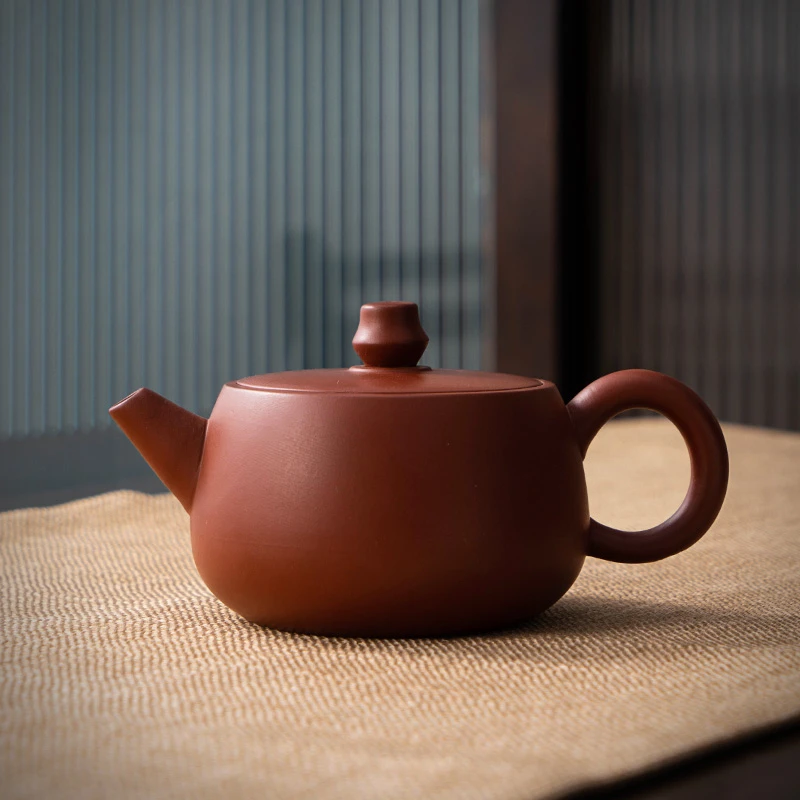 GF007 紫砂汉瓦壶朱泥大红袍大口汉瓦壶功夫泡茶壶家用单壶