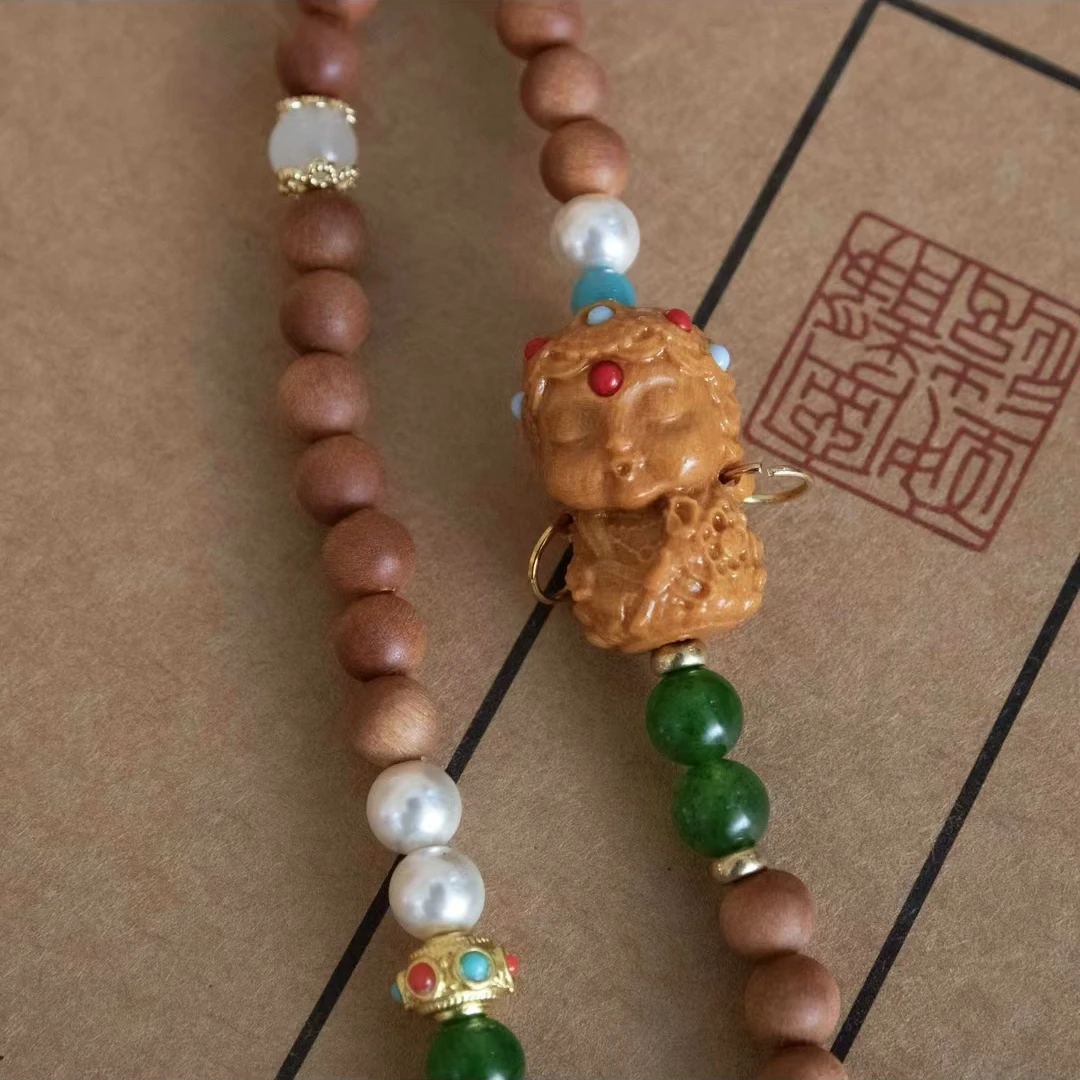 圣梵阁珐琅绿度母手机挂件手链