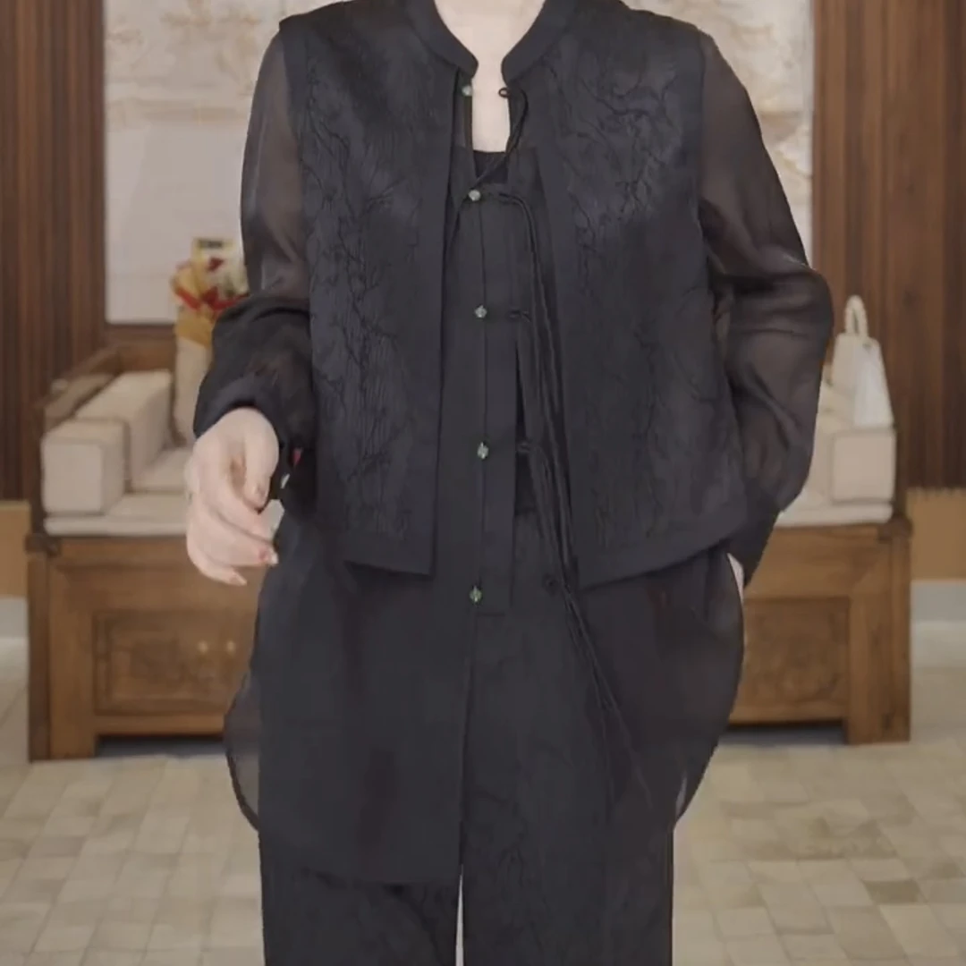 女装上衣加裤子两件套装国风设计新中式时尚气质女装