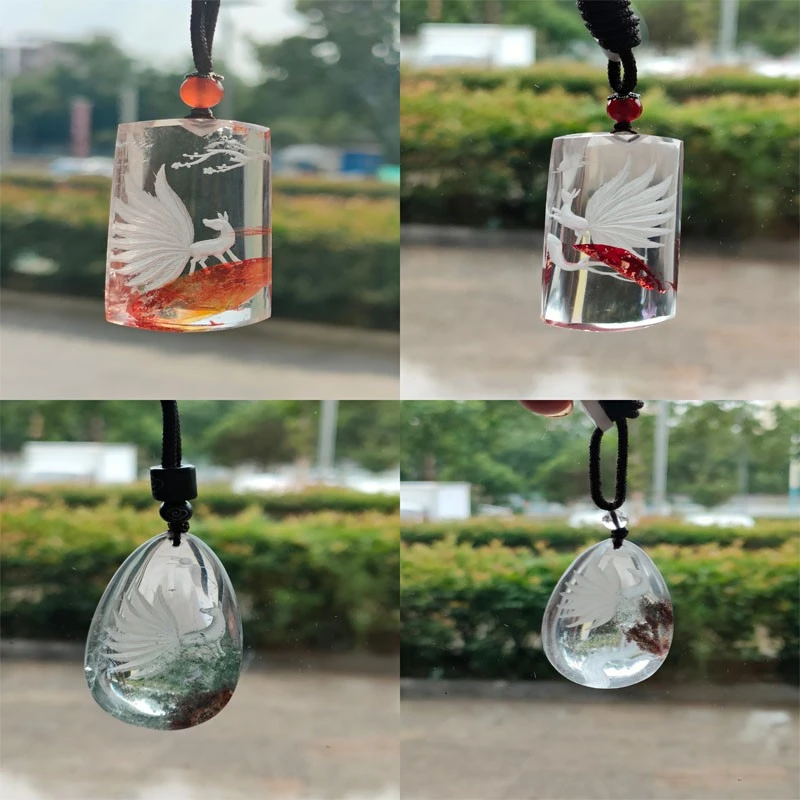 水晶椒花祝灵九尾狐礼品男女四季同款桃花平安家庭缘泰山鹤祥公司