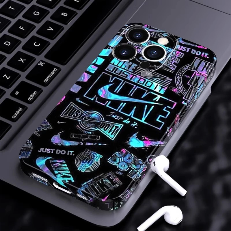 ins蓝色倒钩适用于苹果/vivo/小米/oppo/华为/荣耀潮牌个性手机壳