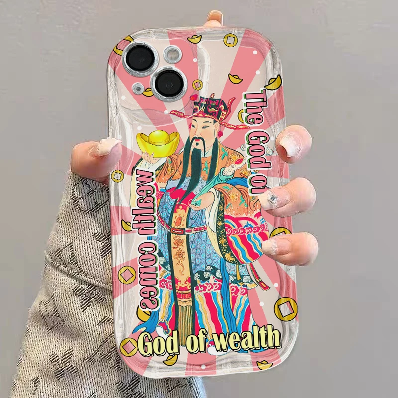 元宝财神适用苹果14promaxiPhone13pm硅胶12新款11高级透明手机壳