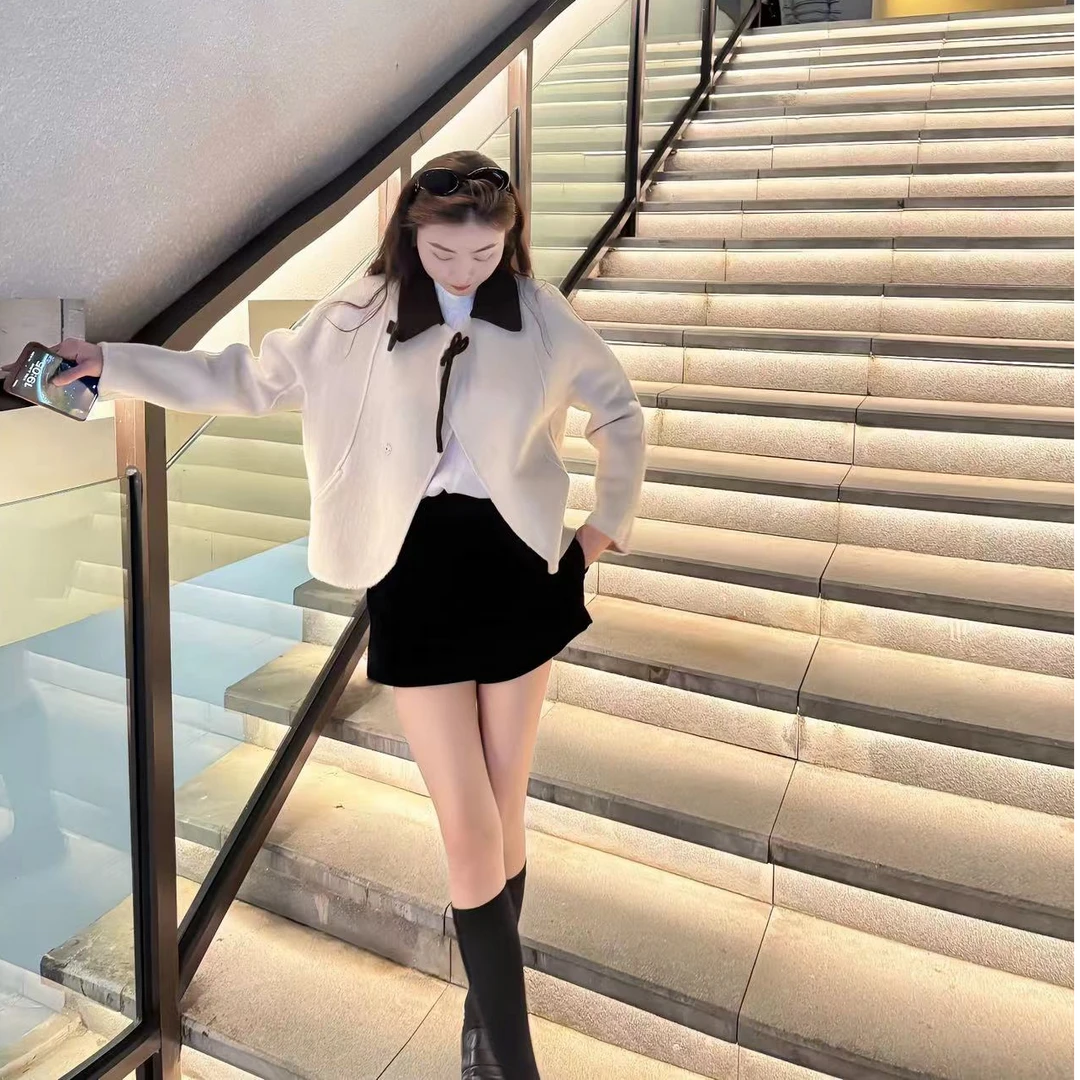 【Caya】早春新款国风短款设计师小众版型减龄质感气质短双面呢大衣