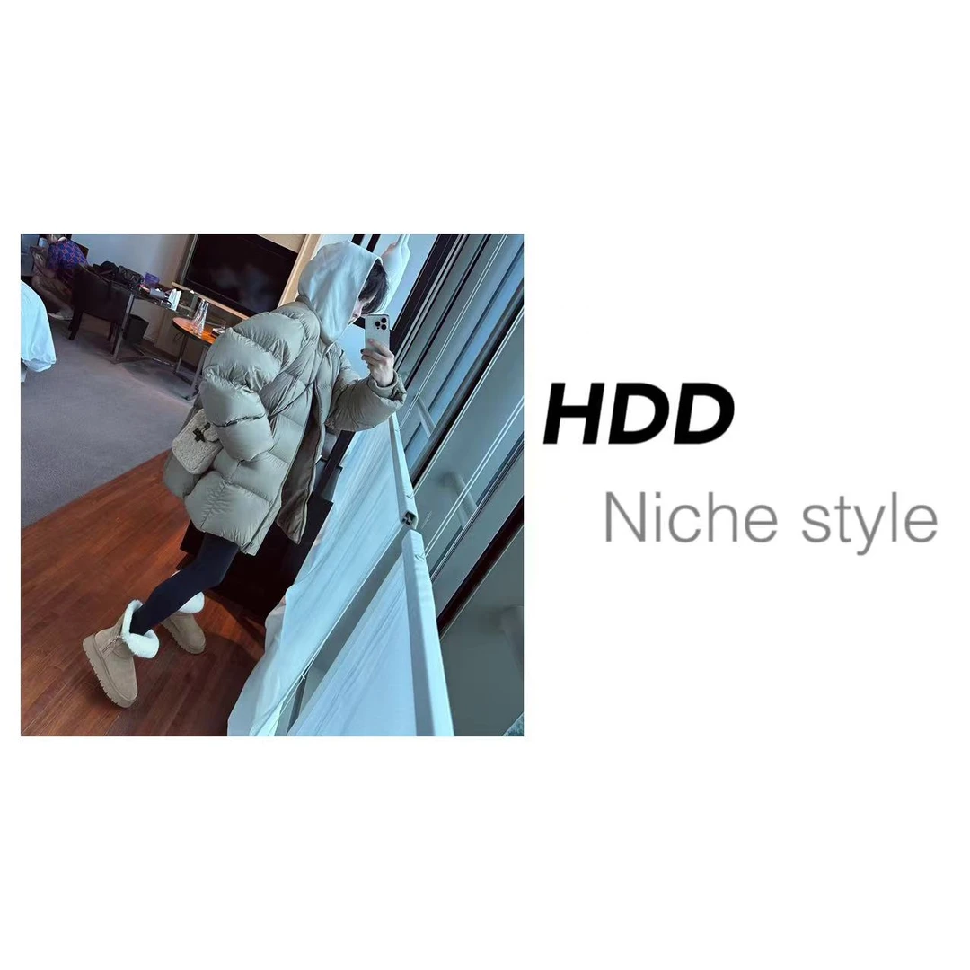 【HDD/侯點點】Y4433款白鸭绒冬季保暖加厚时尚中长款气质羽绒服