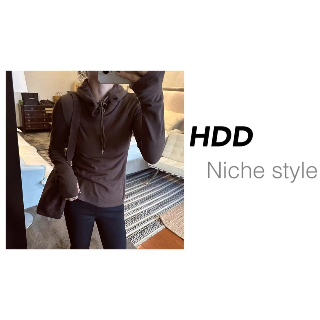 【HDD/侯點點】Y4559款小众划口简约气质小众连帽上衣女外套