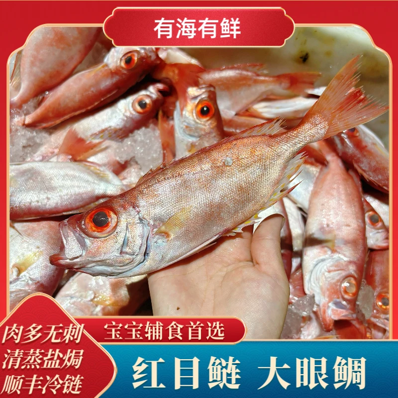 野生大眼鲷红目鲢大眼鸡海捕清蒸盐焗酱油水
