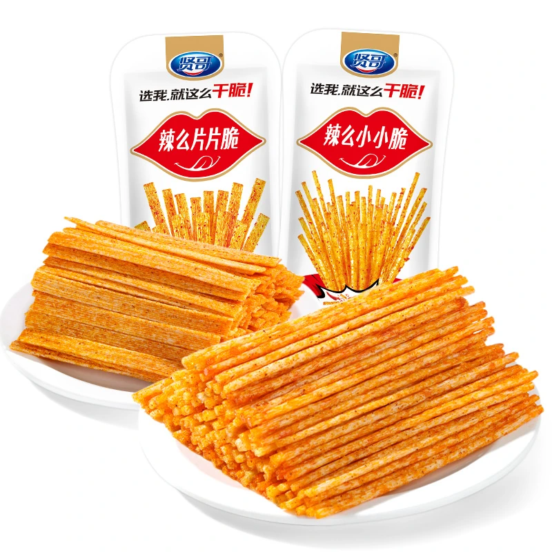 【旗舰店直播间专属】贤哥小小脆片片脆香酥脆辣条零食辣条18g*6