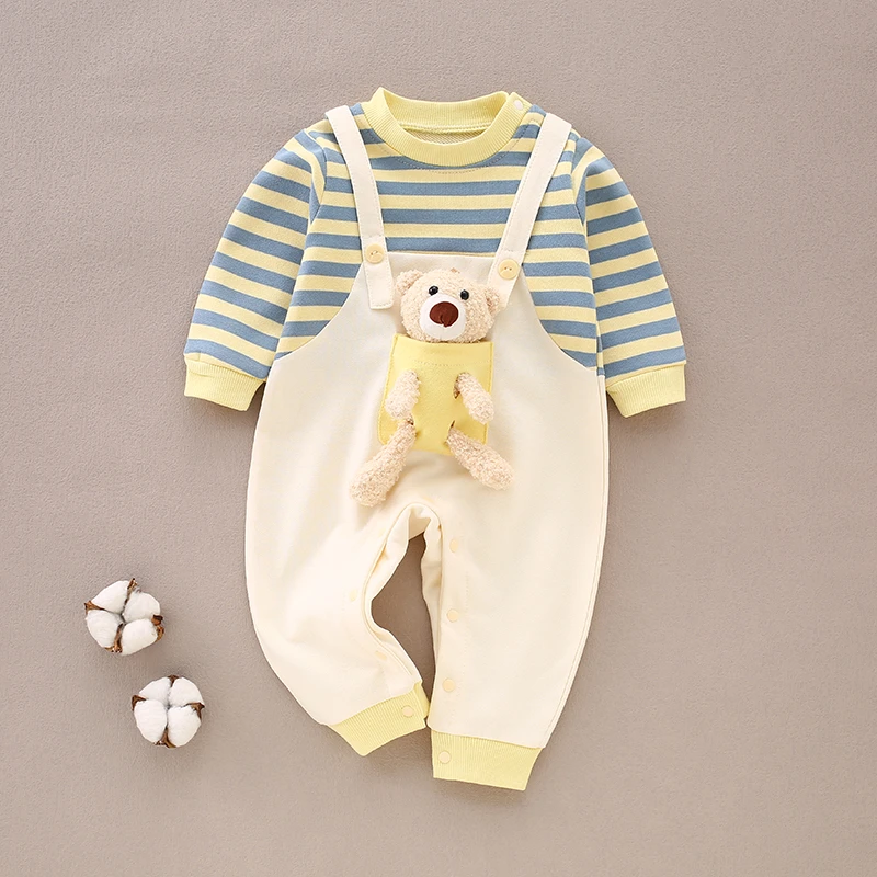 婴儿连体衣春季新生儿长袖秋装男女宝宝哈衣儿童衣服薄款爬服