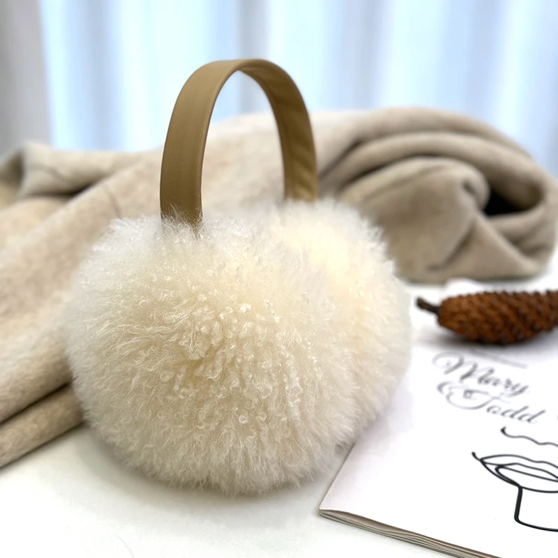 山羊绒折叠耳罩女秋冬保暖耳套可爱护耳防冻耳包双面毛绒羊毛防风