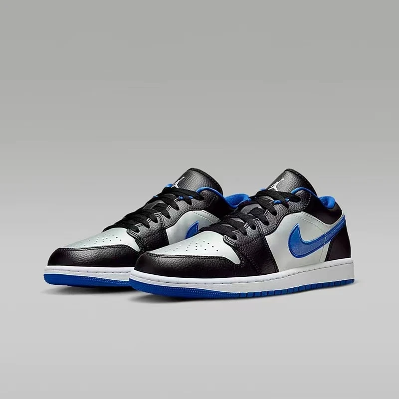 Nike Air Jordan 1 AJ1黑白蓝男子复古休闲低帮篮球鞋553558007
