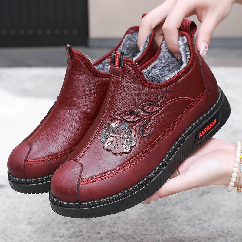 迖芺妮牌老年人棉鞋女60-70岁防滑冬季老北京女加绒加厚保暖鞋防