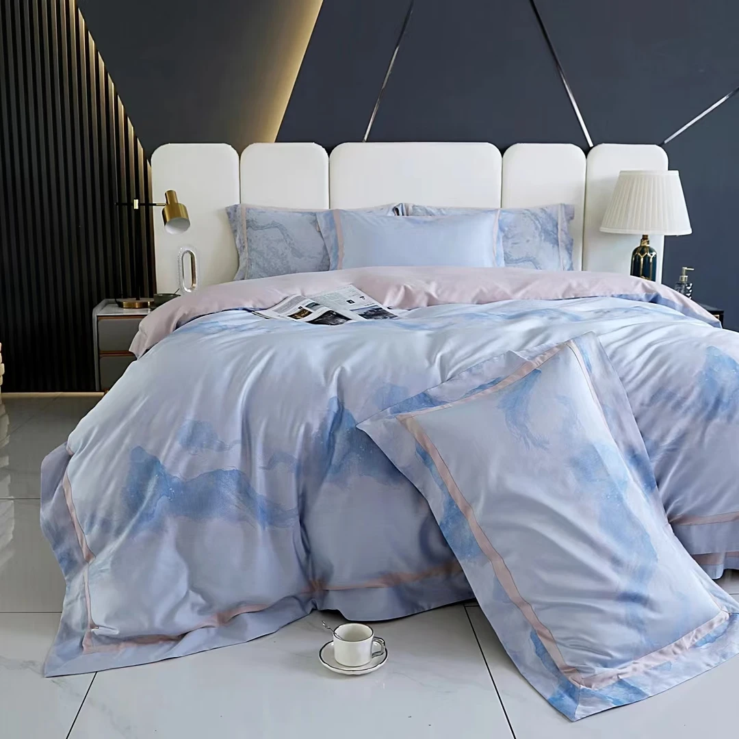 MELDRY专柜定制款全棉超细旦色织大提花四件套—山岚