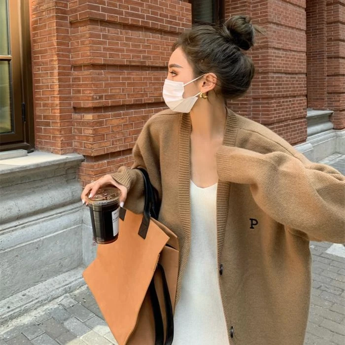 【Yuna专属】软糯ins·针织衫毛衣女慵懒宽松中长款开衫外穿